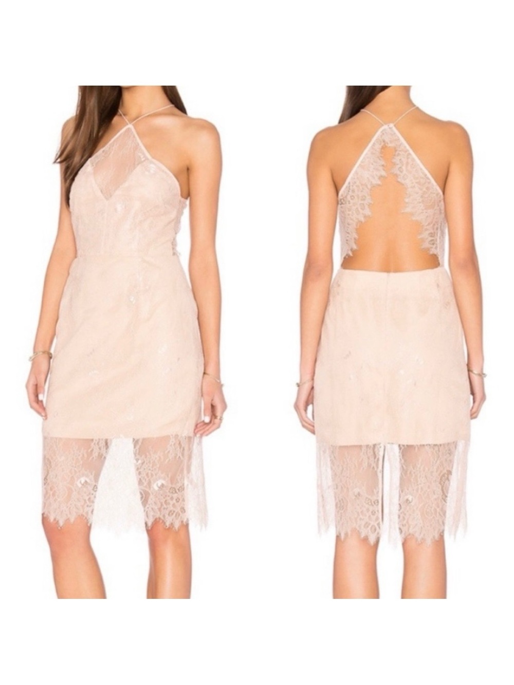 Keepsake The Label Great Love Lace Dress: Rose (Blush Pink)